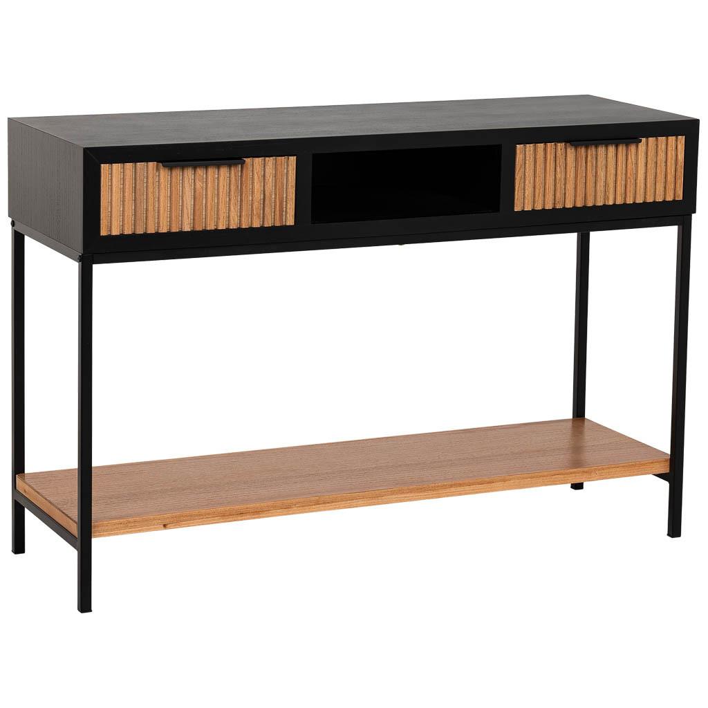 KONSOLENTISCH aus Metall und Holz, 120x40x69cm - Braun, Holz (40/120/69cm) - Wanderlust