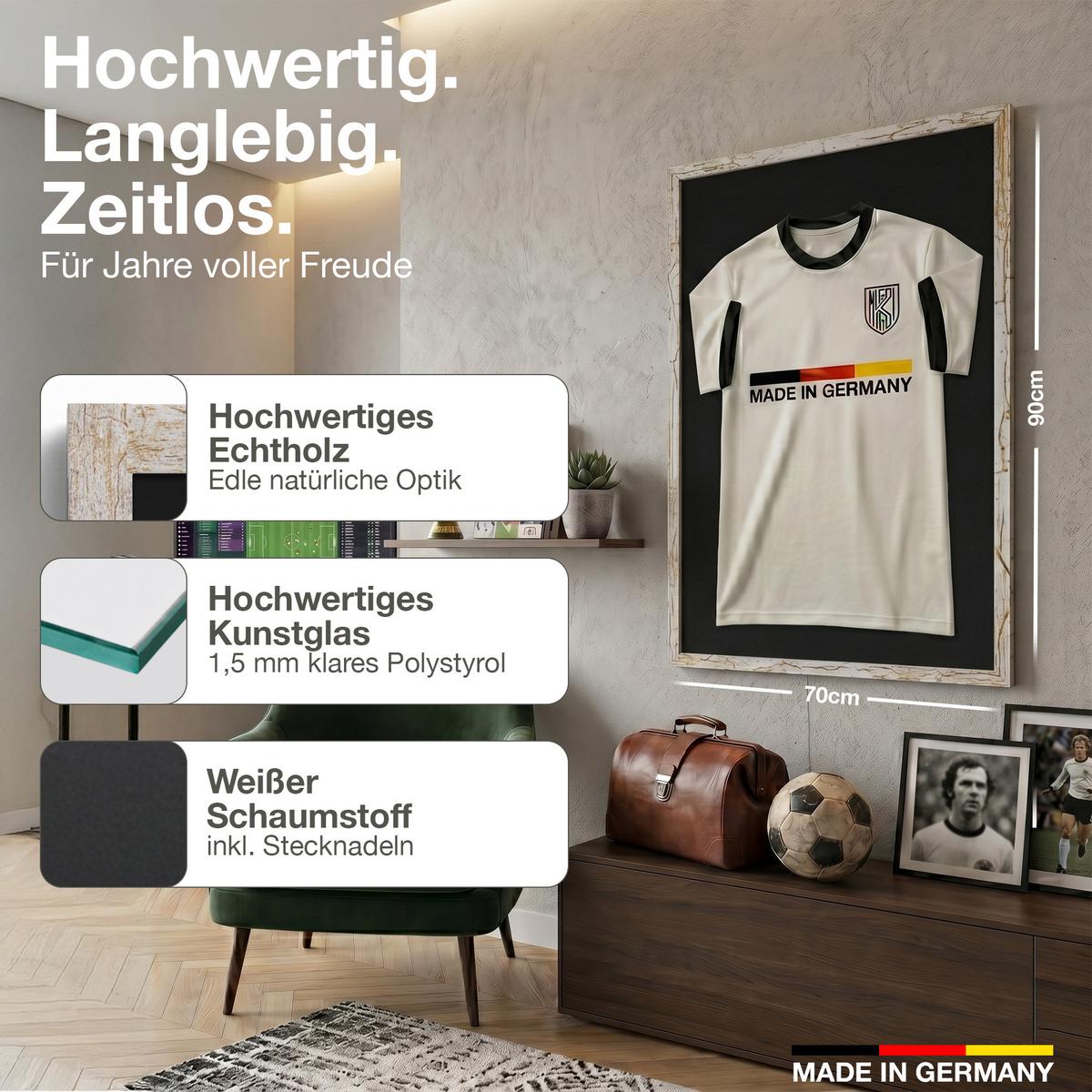 TRIKOTRAHMEN 70/90 mit schwarzem Hintergrund - Multicolor, Holz (70/90cm) - K-Möbel