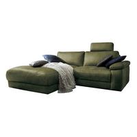 ECKSOFA MOTORISCHER RELAXFUNKTION LOLA Dunkelgrün Webstoff Relaxfunktion - Dunkelgrün/Schwarz, Textil (233/178cm) - KAWOLA