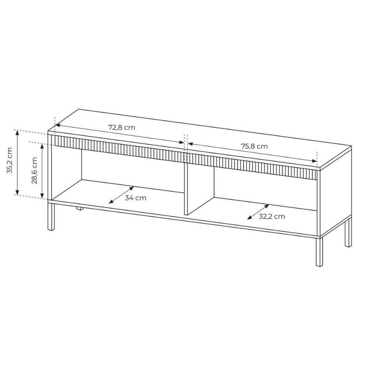 TV-SCHRANK Falsetto Beige 153 cm - Beige, Holzwerkstoff/Metall (153/53.4/39.5cm) - Selsey