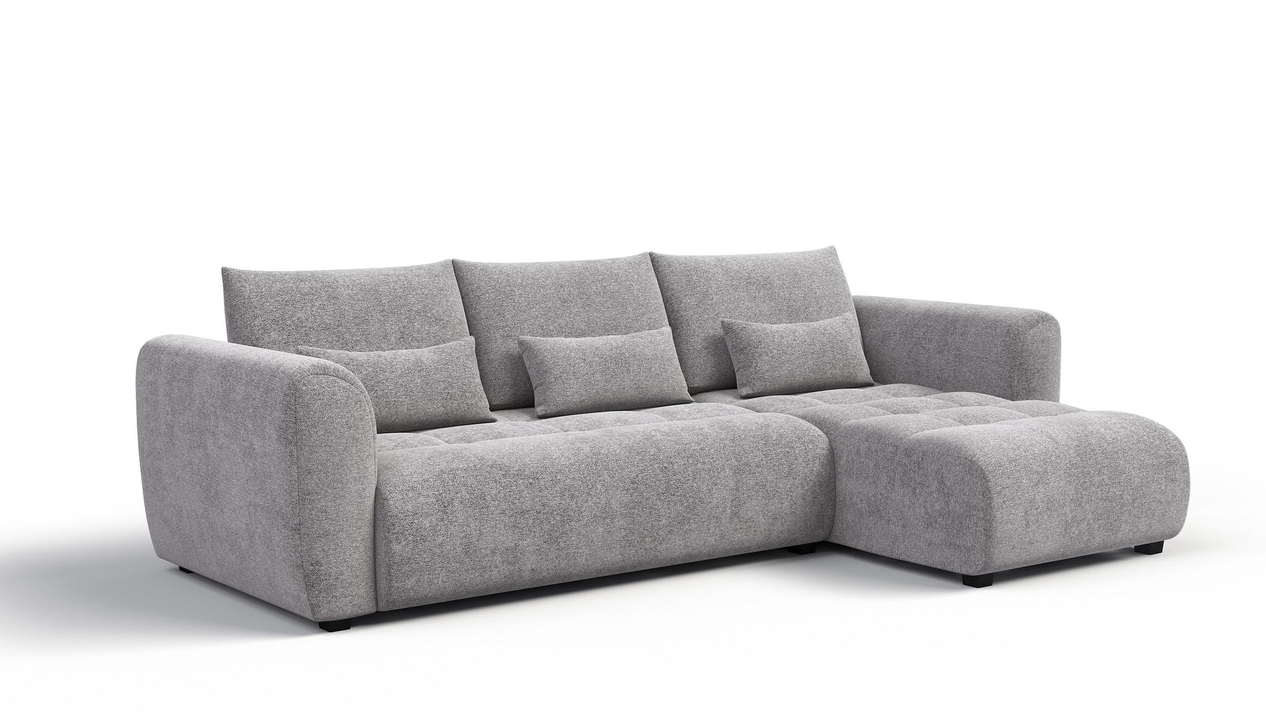 ECKSOFA SORENO 4-Sitzer, platingrau - Schwarz/Grau, Holz/Textil (293/171cm) - Wozimo