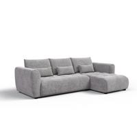 ECKSOFA SORENO 4-Sitzer, platingrau - Schwarz/Grau, Holz/Textil (293/171cm) - Wozimo