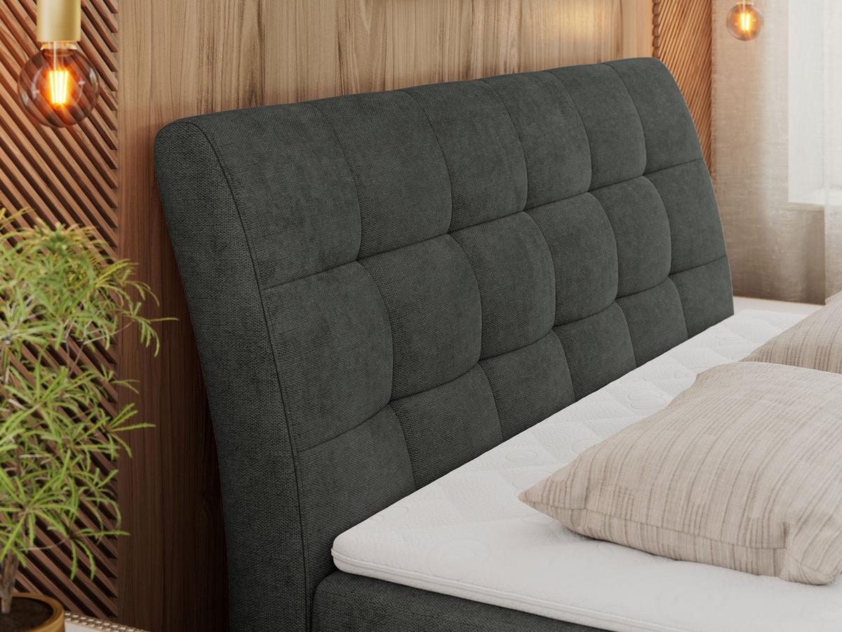 BOXBETT DIEGOS 160/200 Dunkelgrau Struktur - H4 - Dunkelgrau, Holz/Textil (160/200cm) - MKS