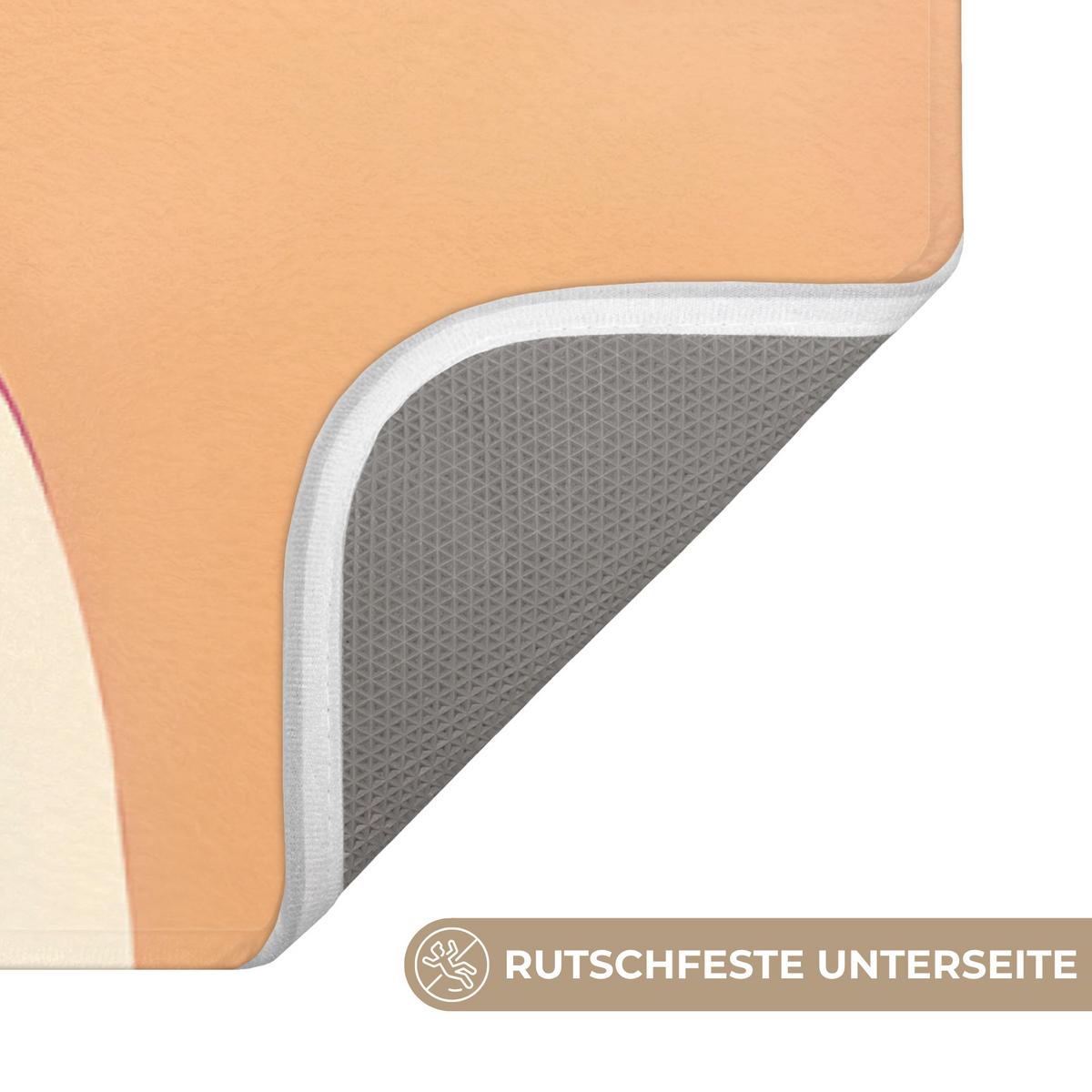 BADEMATTE Formen - Abstrakt - Farbenfroh 120x60 cm - Terracotta, Textil (120/60cm) - OnlyWow