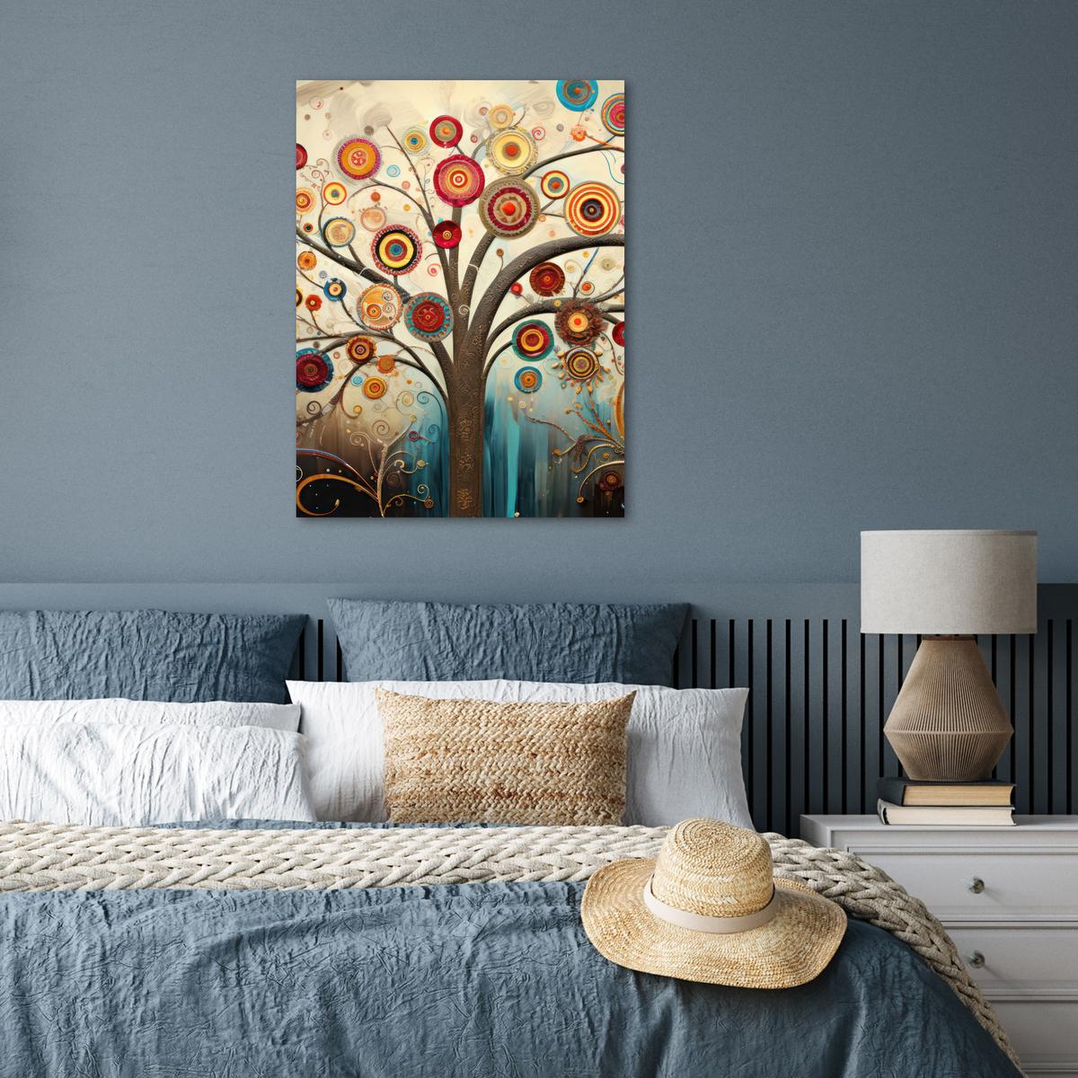 POSTER Baum - Baum des Lebens - Farbe Deko Wohnzimmer 60x80 cm - Braun, Papier (60/80/0.1cm) - MuchoWow
