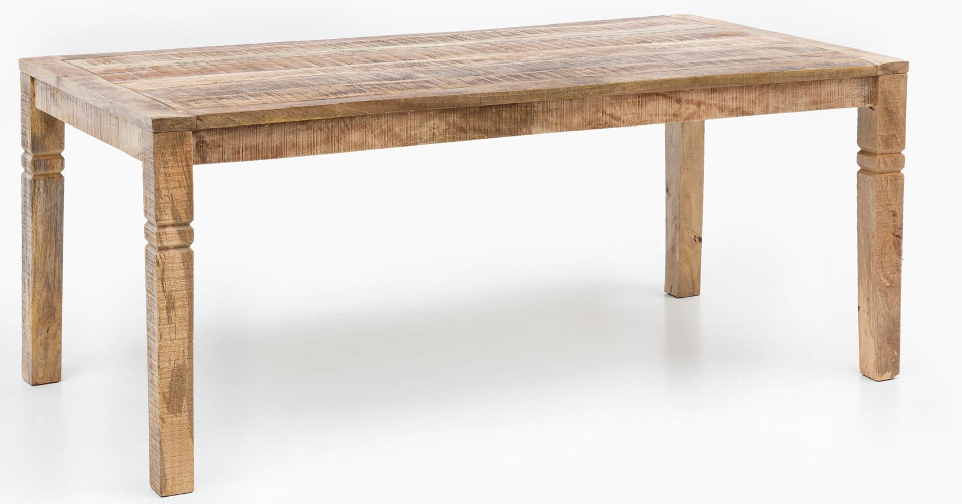 ESSTISCH – Mango Massivholz 120 cm Landhausstil Schnitzereien - Braun, Holz (70/120/76cm) - KADIMA DESIGN