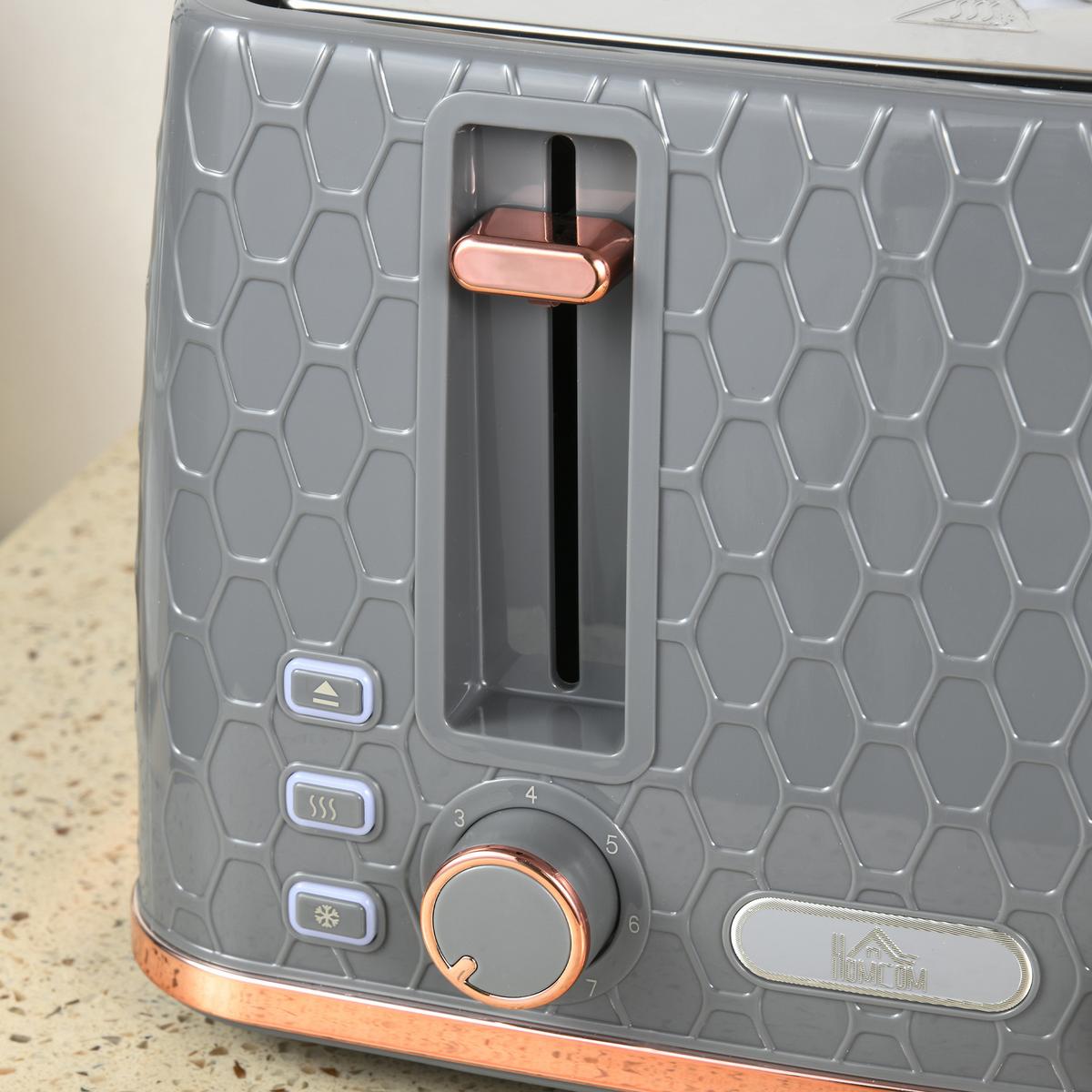 KOCHER-TOASTER-SET 2er Set Kunststoff Stahl Grau - Grau, Kunststoff (19.5/23.4/24.2cm) - HOMCOM