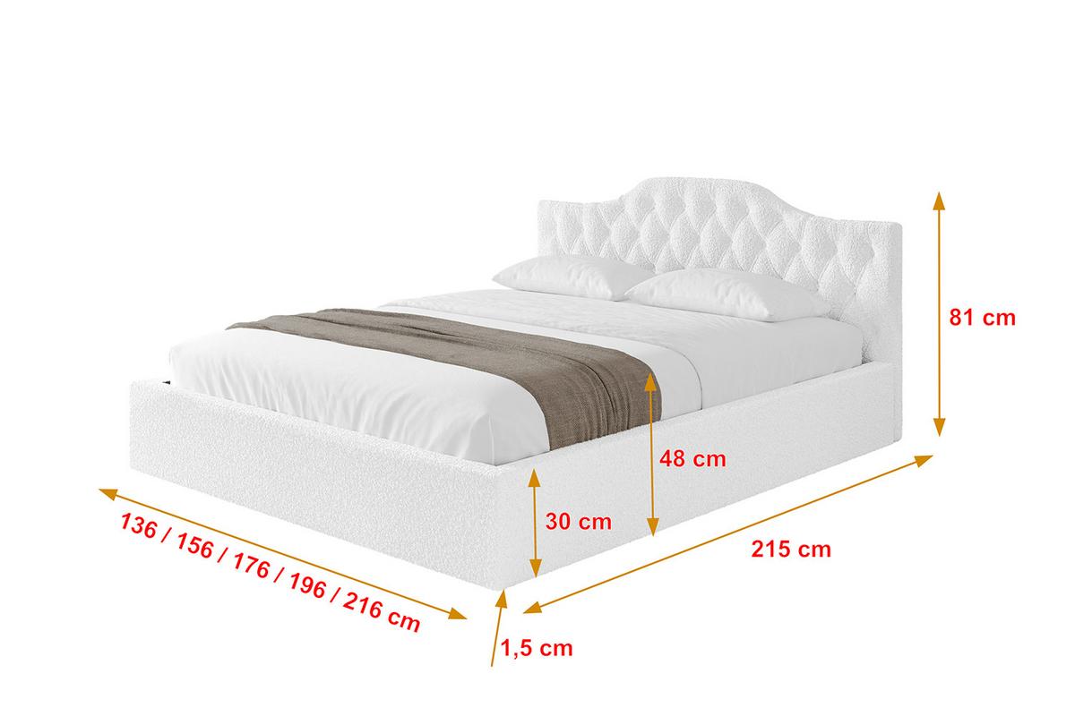 POLSTERBETT mit Bettkasten und Lattenrost, Bett mit Matratze H3/H4 - FALIO-V1 120x200 Weiß - Weiß, Holzwerkstoff/Textil (120/200cm) - ALTDECOR