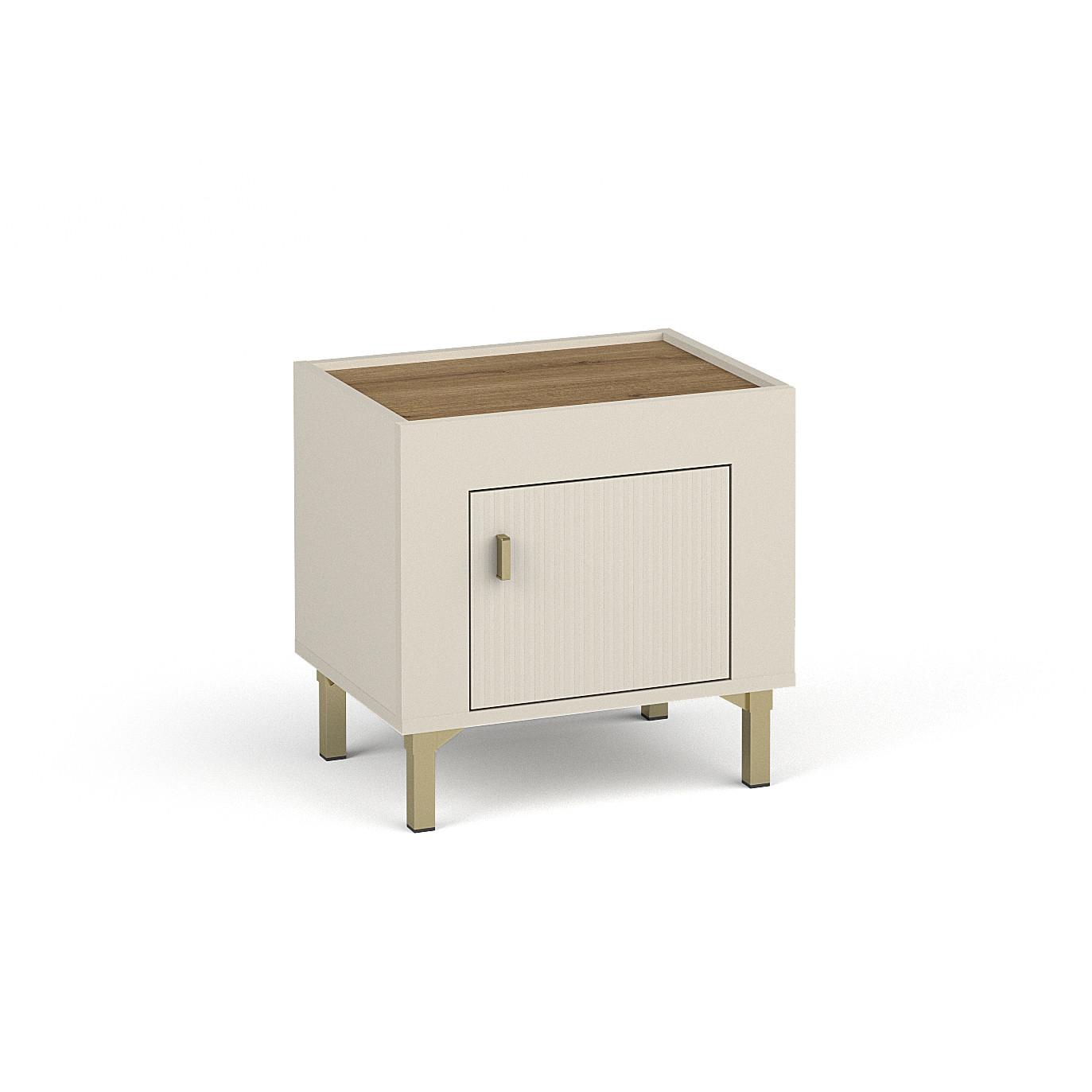 NACHTTISCH Monta mit 1 Tür , Kaschmir - Kaschmir, Holzwerkstoff (48/47/36cm) - Beautysofa