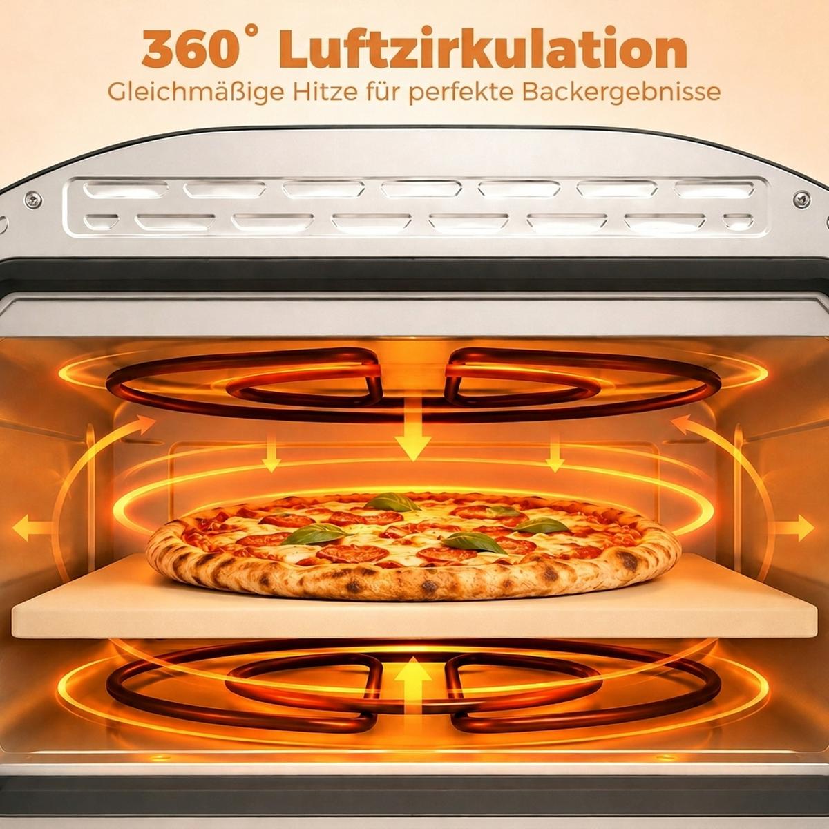 PIZZAOFEN Stahl Grau - Grau, Metall (49.7/28/46cm) - HOMCOM