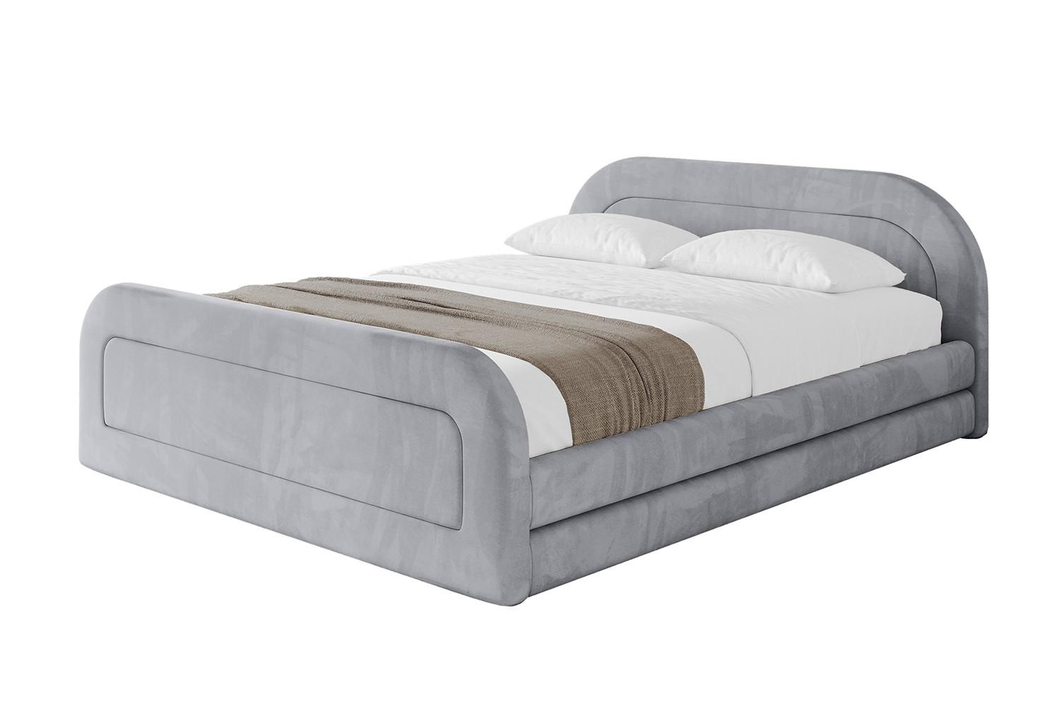 POLSTERBETT mit Bettkasten, Fußteil und Lattenrost, Boxbett mit Matratze H3/H4 - LERIS-v1-Z 180x200 Hellgrau - Hellgrau, Holzwerkstoff/Textil (180/200cm) - ALTDECOR
