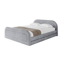 POLSTERBETT mit Bettkasten, Fußteil und Lattenrost, Boxbett ohne Matratze - LERIS-v1-Z 180x200 Hellgrau - Hellgrau, Holzwerkstoff/Textil (180/200cm) - ALTDECOR
