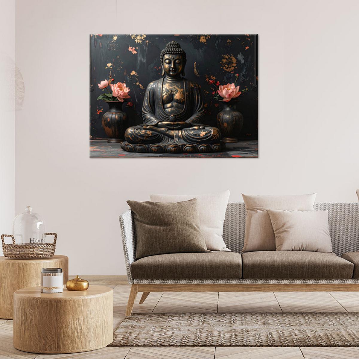 LEINWANDBILD Zen und Orientalisch 120x80cm - Schwarz, Textil (120/80cm) - Feeby