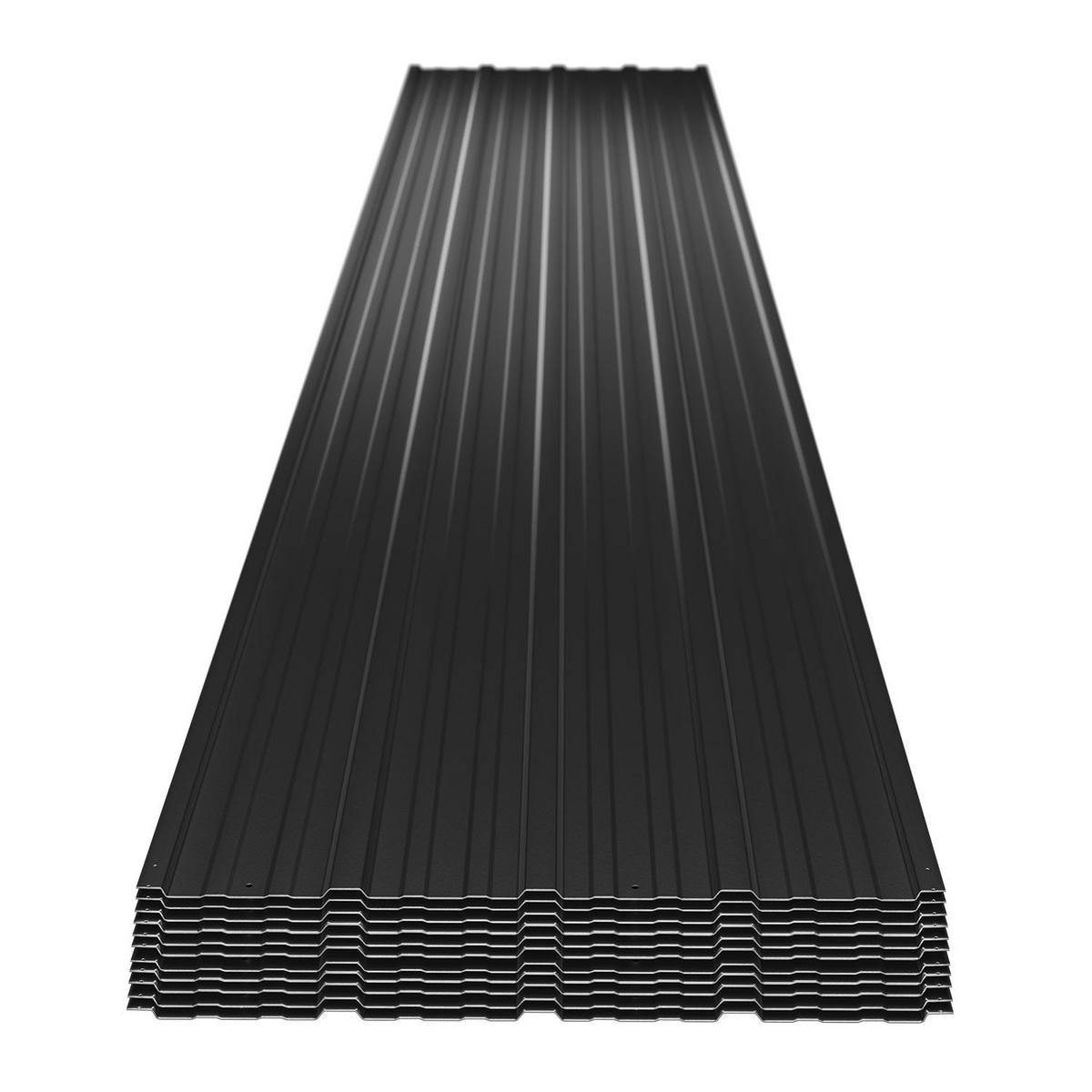 PROFILBLECH Anthrazit 129x45 cm 12er-Set - Anthrazit, Metall (45/129cm) - Juskys