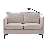 2-SITZER SOFA Chenille Mit Handy-Halter & Seitentaschen - Beige, Textil (127/66/69cm) - Urban Meuble