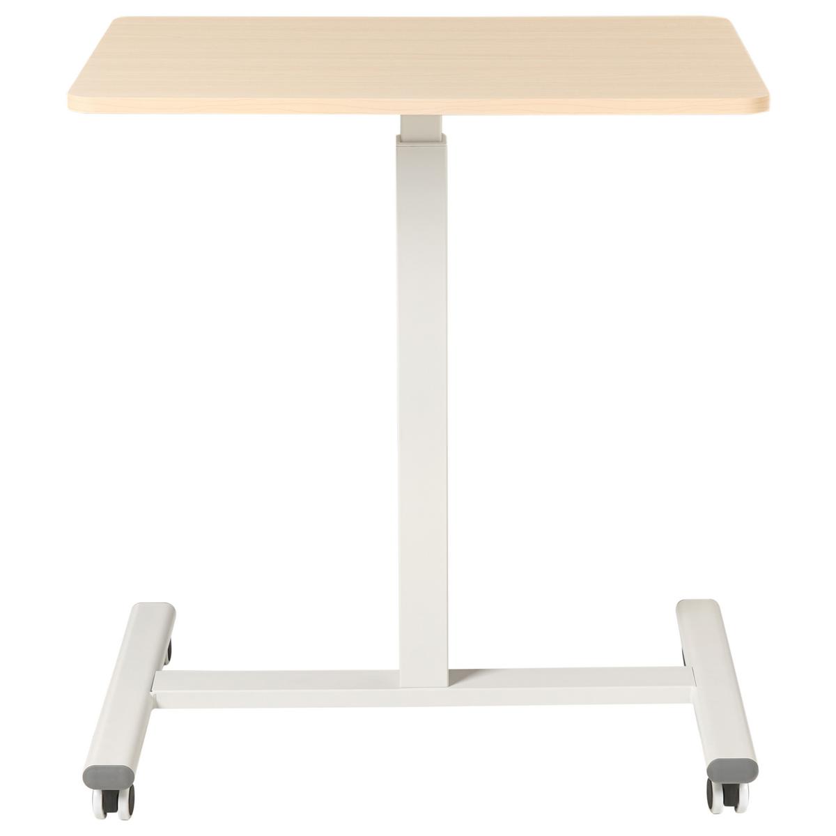 LAPTOPTISCH manuell höhenverstellbar 65/48 cm Hellbraun/Weiß Academia - Hellbraun/Braun, Holzwerkstoff/Metall (48/65/73cm) - Beliani