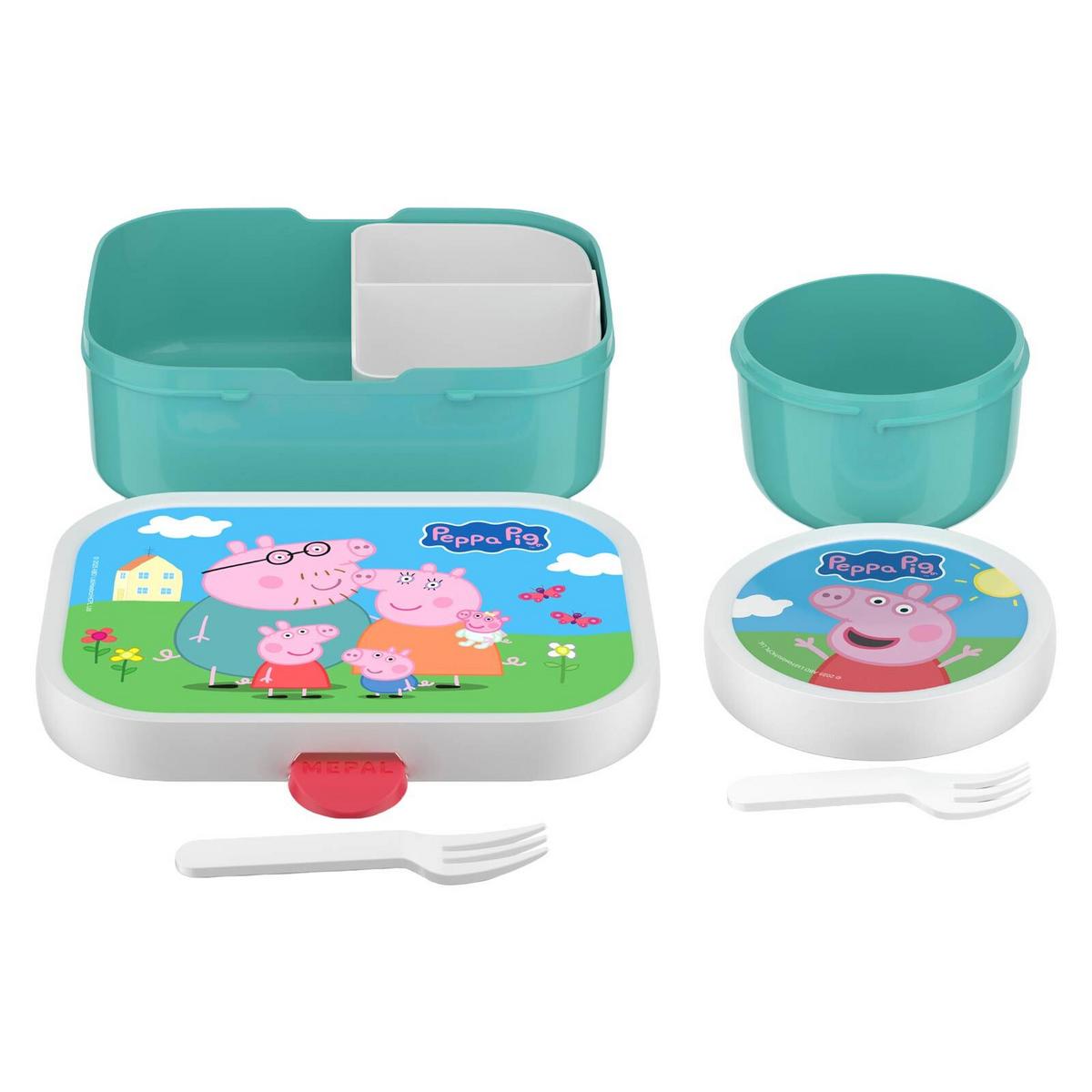 OBST- UND BENTOBOX Campus (2025) Peppa Pig 300 & 750 ml 2er Set - Türkis/Multicolor, Kunststoff (2/2/2cm) - Mepal