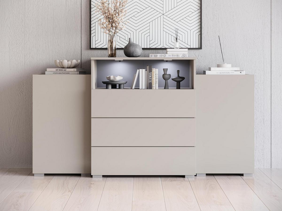 SIDEBOARD Urban III - Kaschmir/Alufarben, Holzwerkstoff/Kunststoff (150/81/39cm) - MIRJAN24