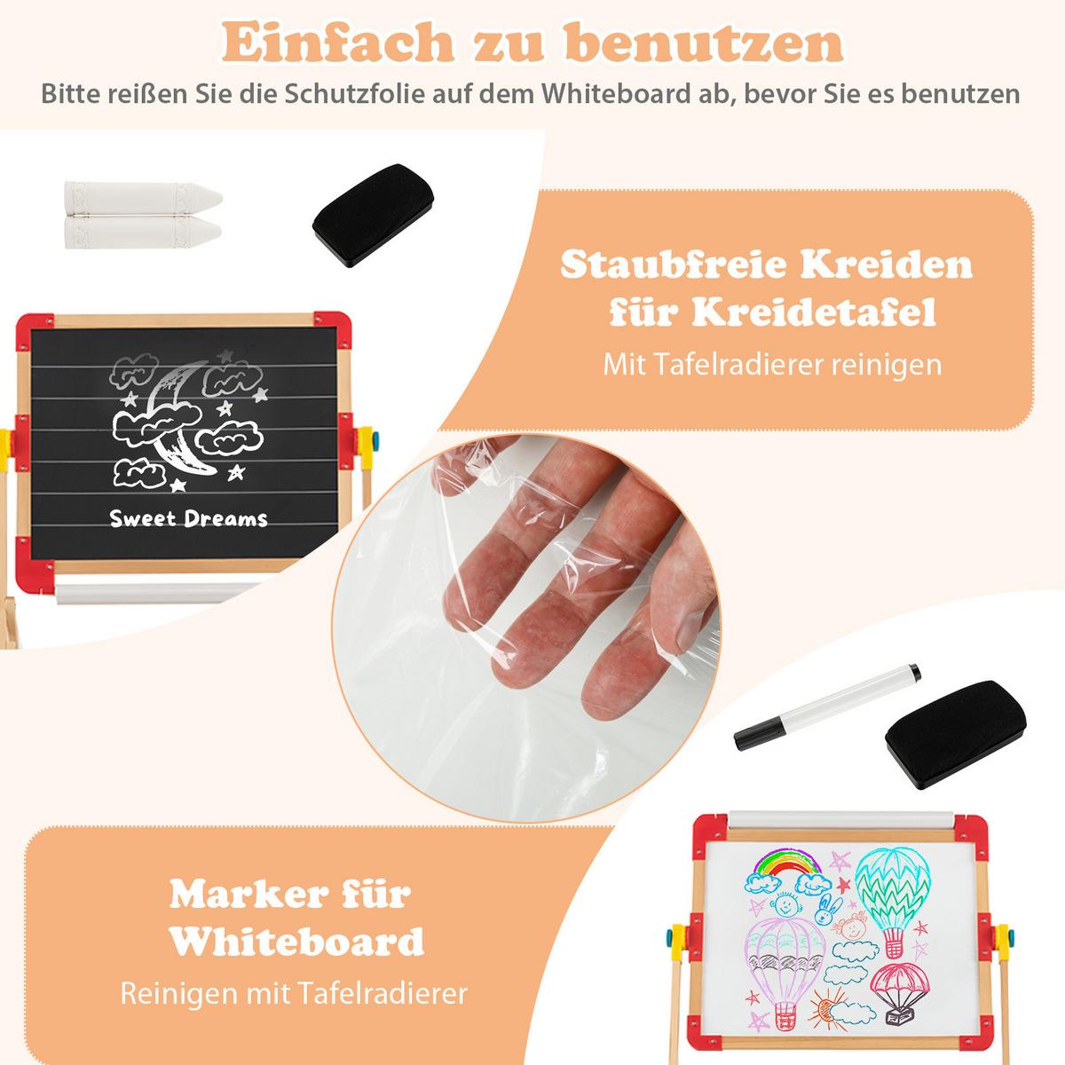 KINDERSTAFFELEI Mehrfarbig - Multicolor, Kunststoff (62/118/45cm) - COSTWAY