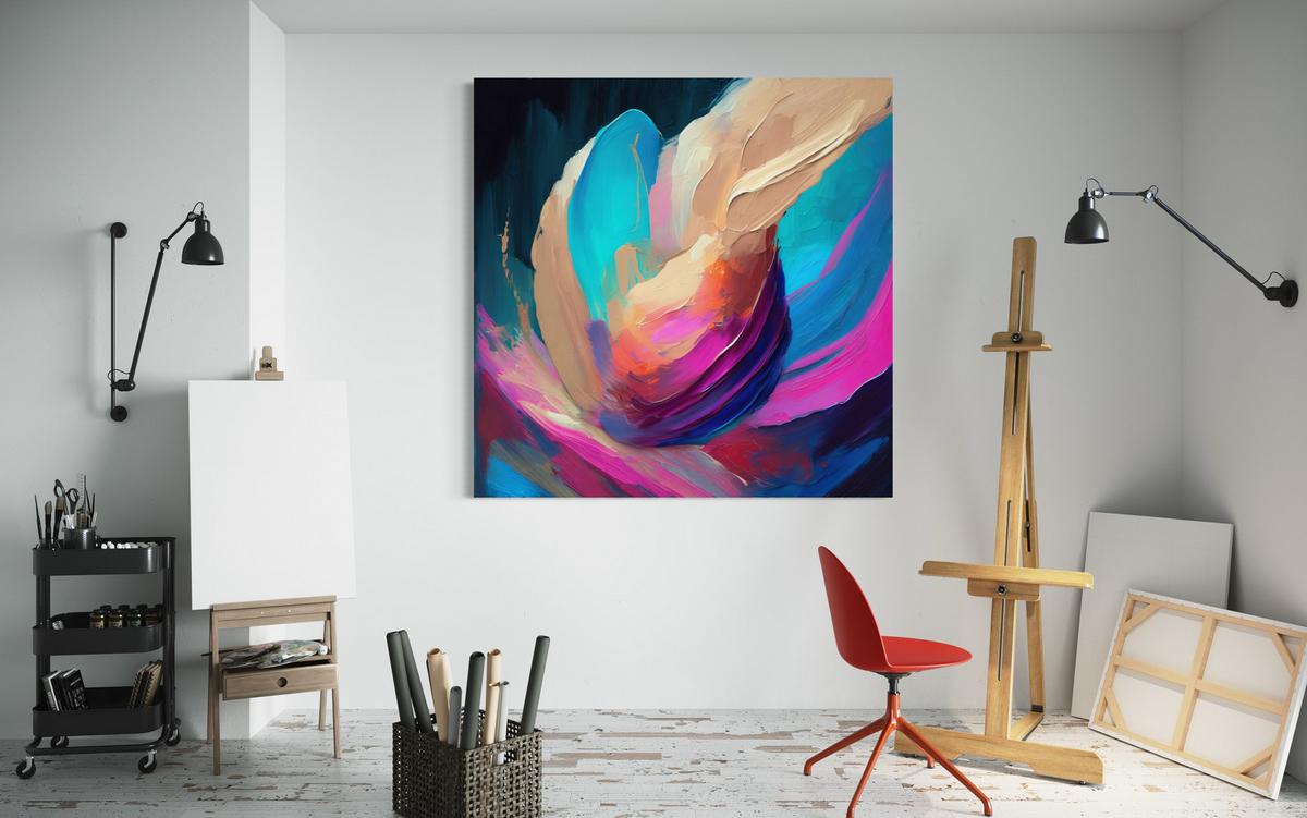 WANDBILD bunte abstraktion - Multicolor, Textil (30/30cm) - Feeby
