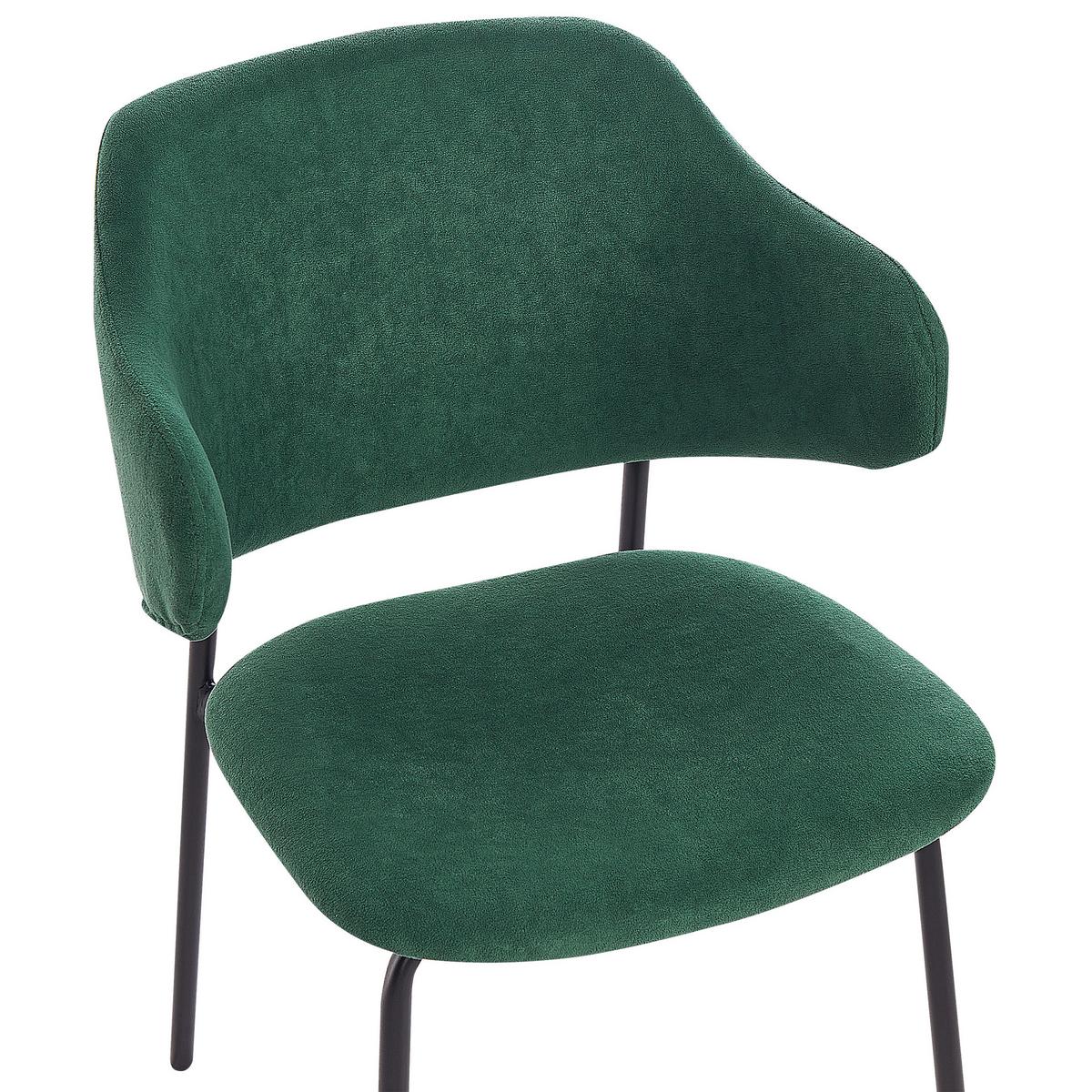 ESSZIMMERSTUHL 2er-Set Polsterbezug Grün Kenai - Grün, Textil/Metall (46/82/58cm) - Beliani