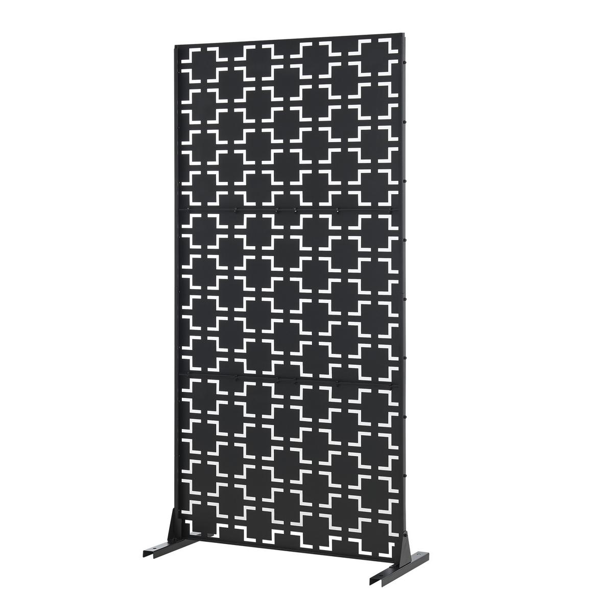 TRENNWAND Basciano - Schwarz, Metall (90/180/40cm) - casa.pro