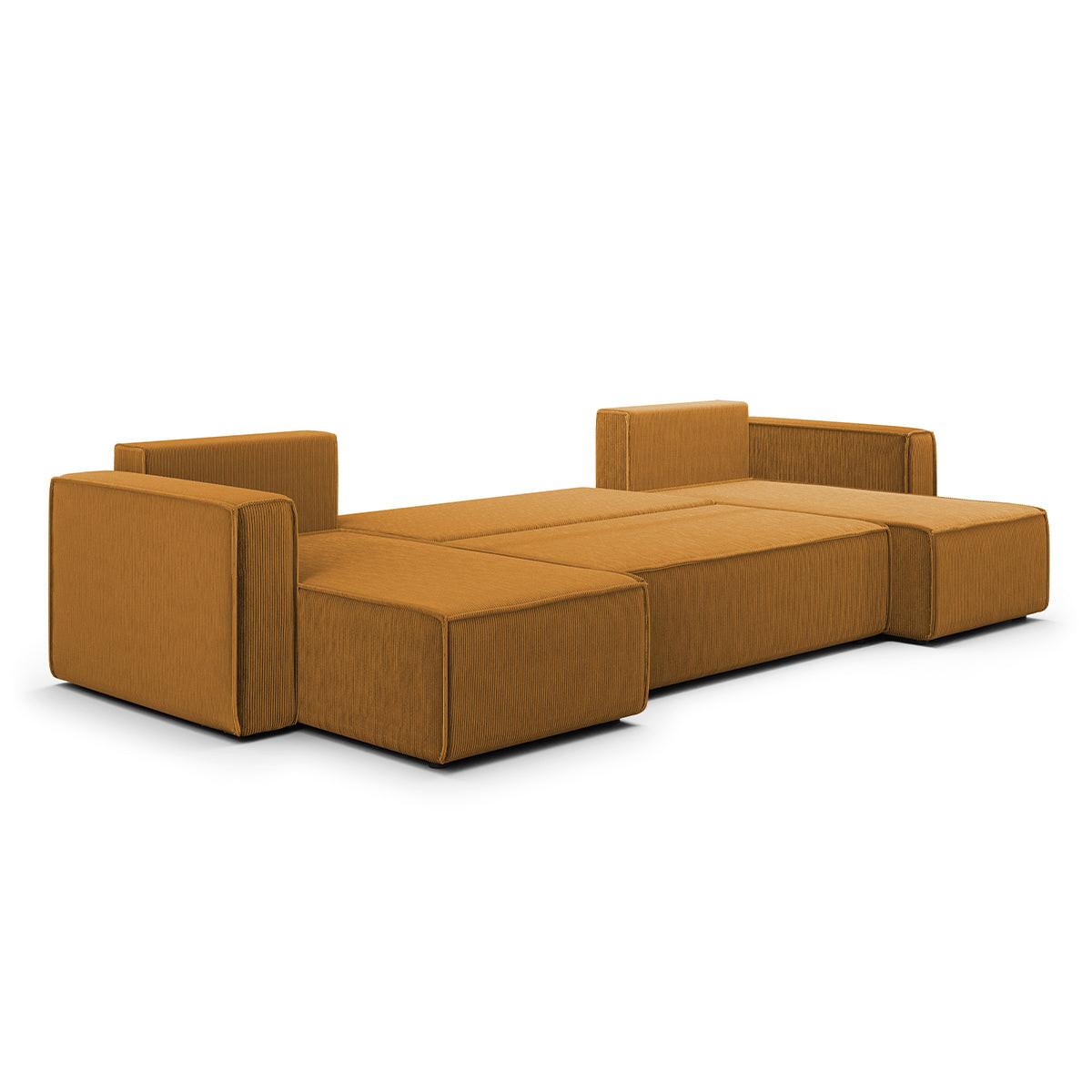 PANORAMASOFA Ezekiel 5 Sitzplätze Gelb - Gelb, Holz (309/73/145cm) - Petits-meubles
