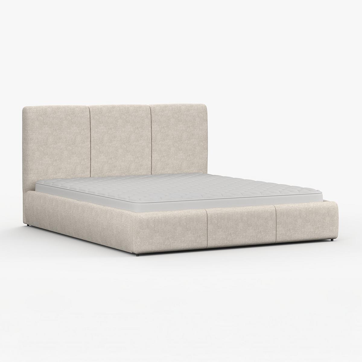POLSTERBETT ALIA, Lattenrost, ohne Bettkasten, gepolsterte Kopfstütze 160/200 in Beige - Beige, Holz/Textil (160/200cm) - imoebel24