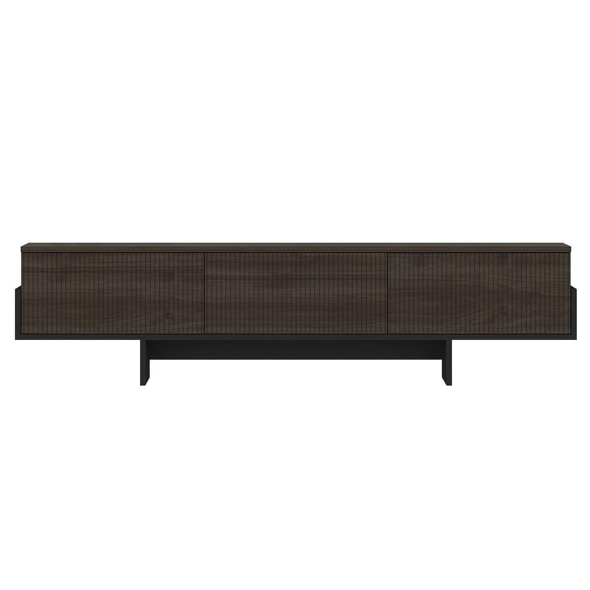 TV-MÖBEL mit 3 abklappbaren Türen gestreift 30/180/44,6 cm - Braun, Holzwerkstoff (30/44.6/180cm) - Calicosy