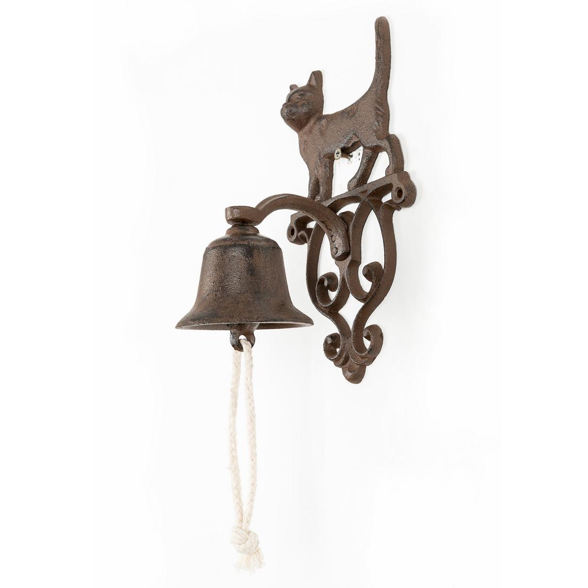 TÜRGLOCKE Gusseisen Katze - Braun, Metall (14/24/13cm) - Homescapes