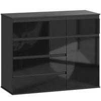 SIDEBOARD Schwarz 100/40/80 cm - Schwarz Hochglanz/Weiß Hochglanz, Holzwerkstoff (40/80/100cm) - HOMCOM