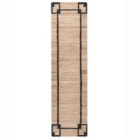 TEPPICH Schwarz/Beige 80/300 cm Jute Gondia - Beige, Textil (80/300cm) - Beliani