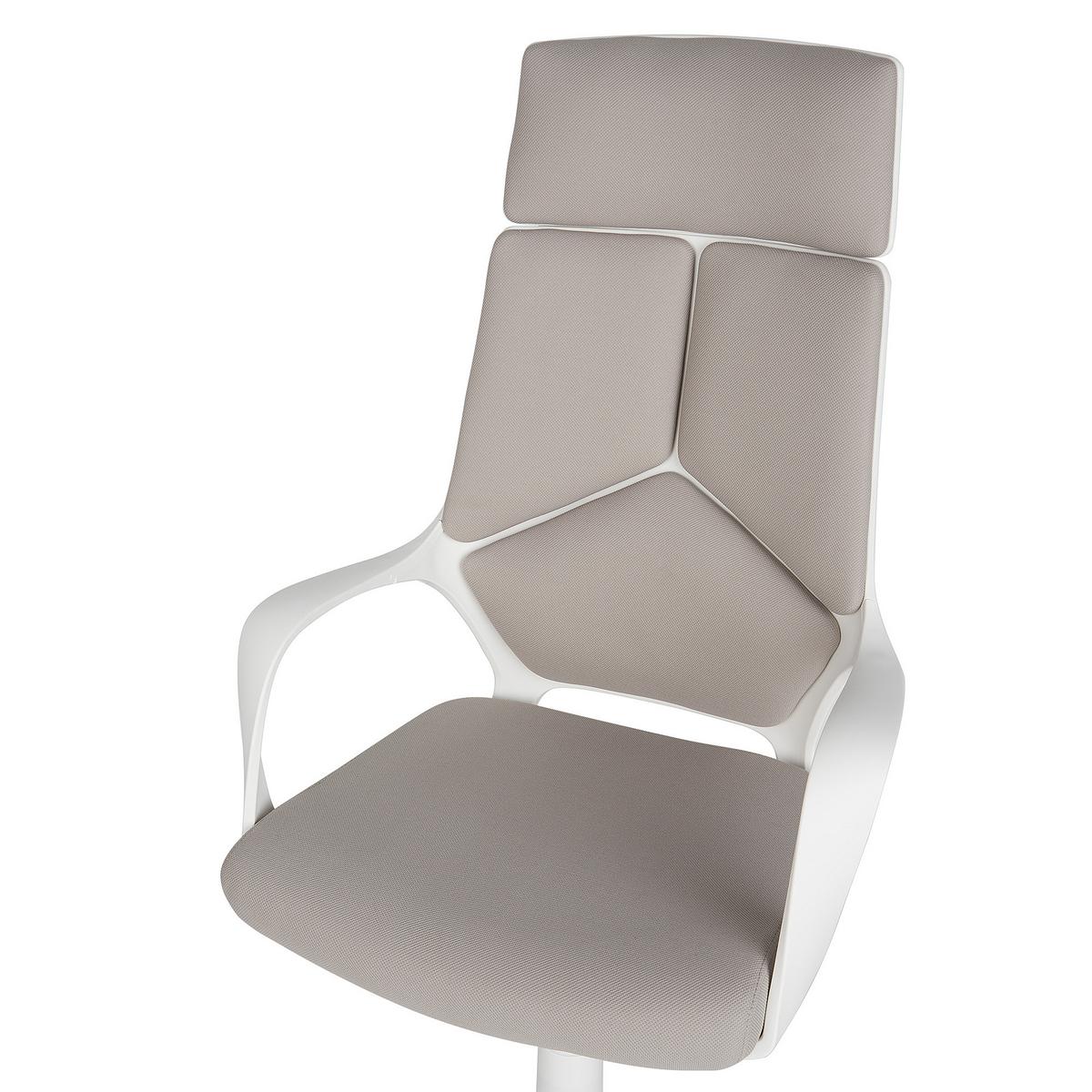 BÜROSTUHL Taupe Delight - Beige/Weiß, Textil (64/116/64cm) - Beliani
