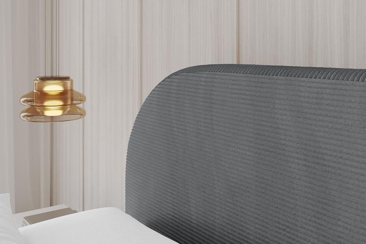POLSTERBETT mit Bettkasten und Lattenrost, Boxbett ohne Matratze - TIVON 180x200 Dunkelgrau - Anthrazit, Holzwerkstoff/Textil (180/200cm) - ALTDECOR