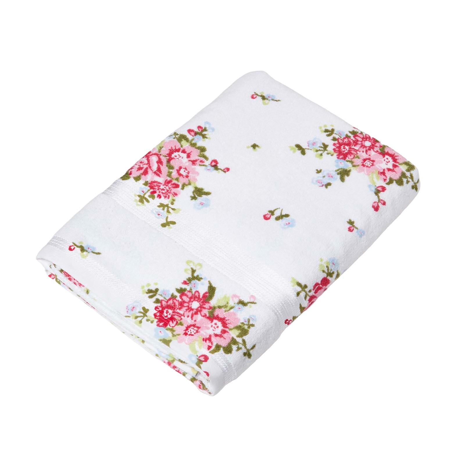 BADETUCH Blumen weiß 100/150 cm - Weiß, Textil (100/150cm) - Homescapes