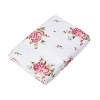 BADETUCH Blumen weiß 100/150 cm - Weiß, Textil (100/150cm) - Homescapes