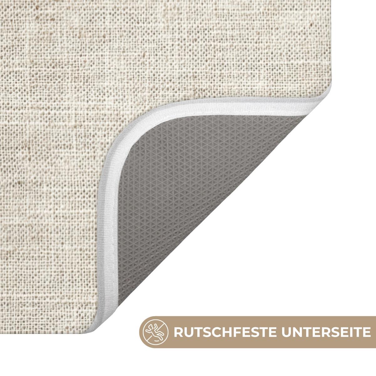 BADEMATTE Leinen - Textur - Beige 60x90 cm - Beige, Textil (60/90cm) - OnlyWow