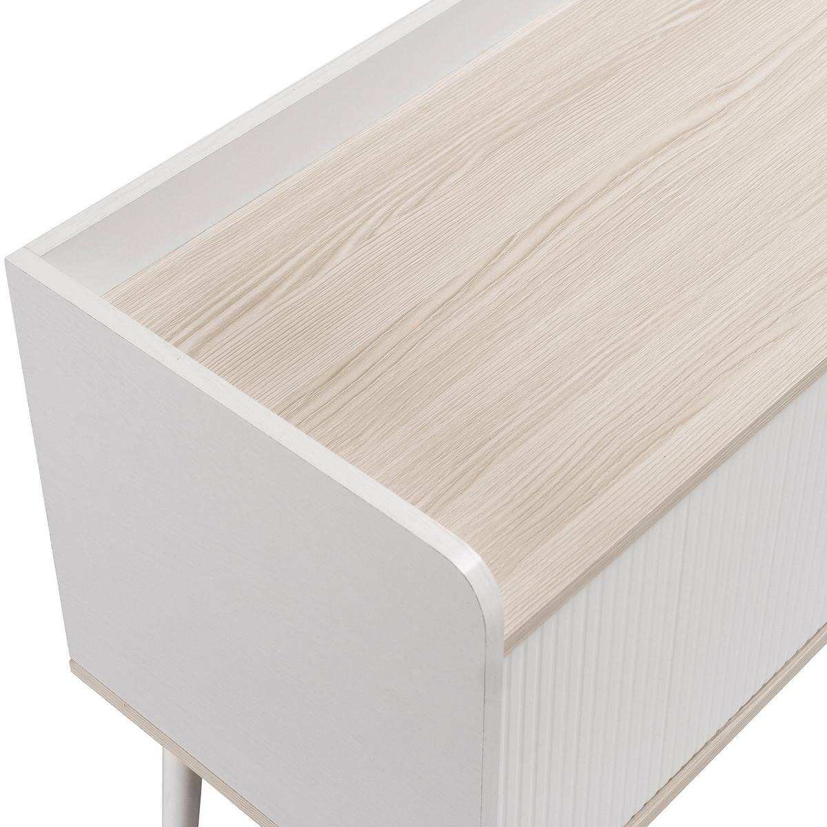TV-LOWBOARD weiß & holzoptik 2 schiebetüren & 2 schubladen - Weiß, Holzwerkstoff (160/58/40cm) - Urban Meuble