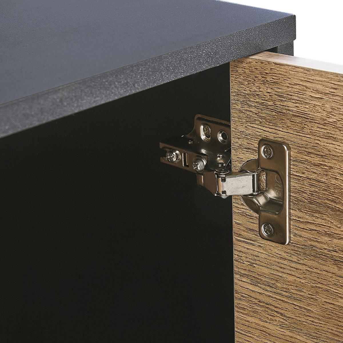 TV-MÖBEL Schwarzes, Hellbraun ITACA 41/160/52 cm - Schwarz, Holzwerkstoff (160/52/41cm) - Beliani