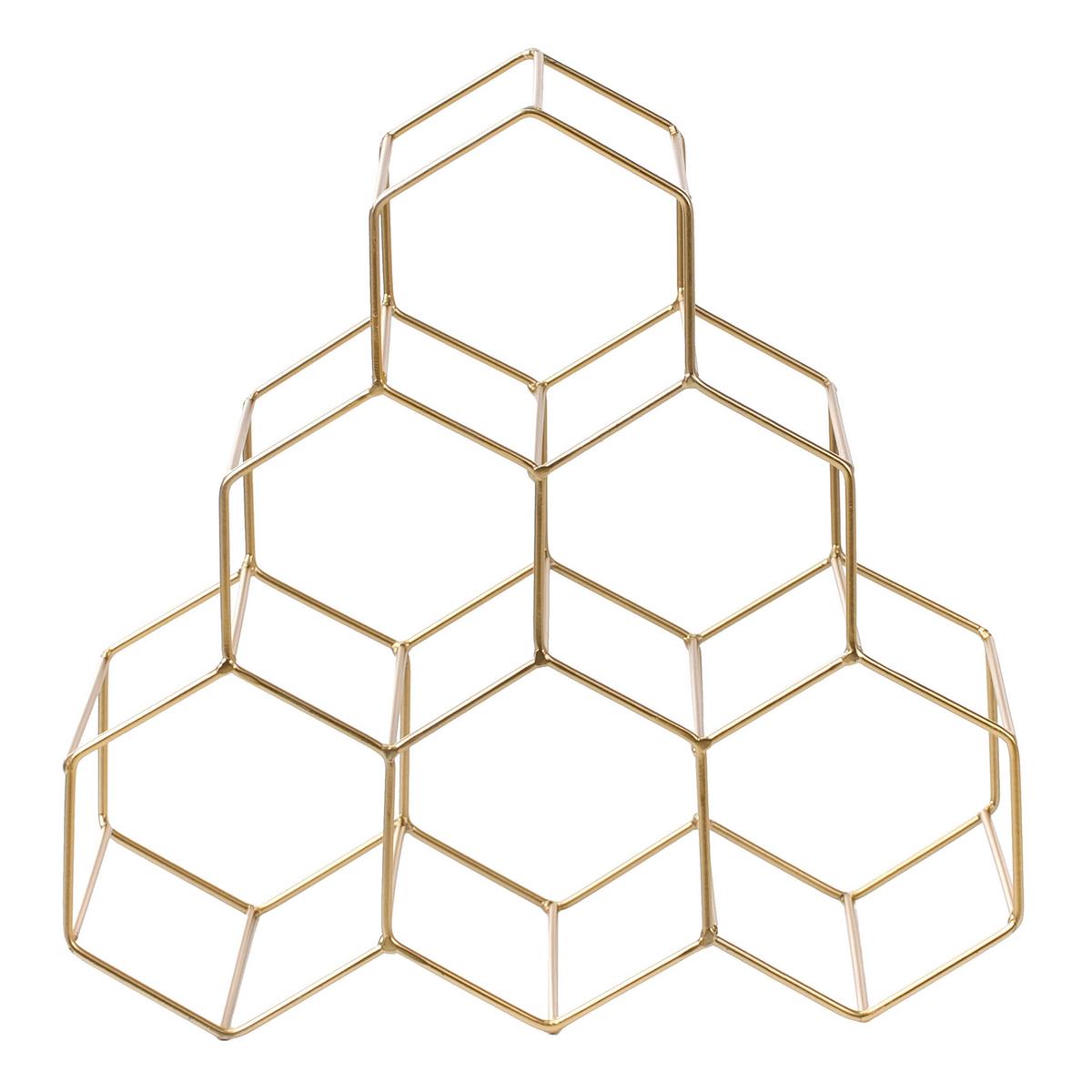 WEINREGAL Metall Gold Listowel - Goldfarben, Metall (35/34/15cm) - Beliani