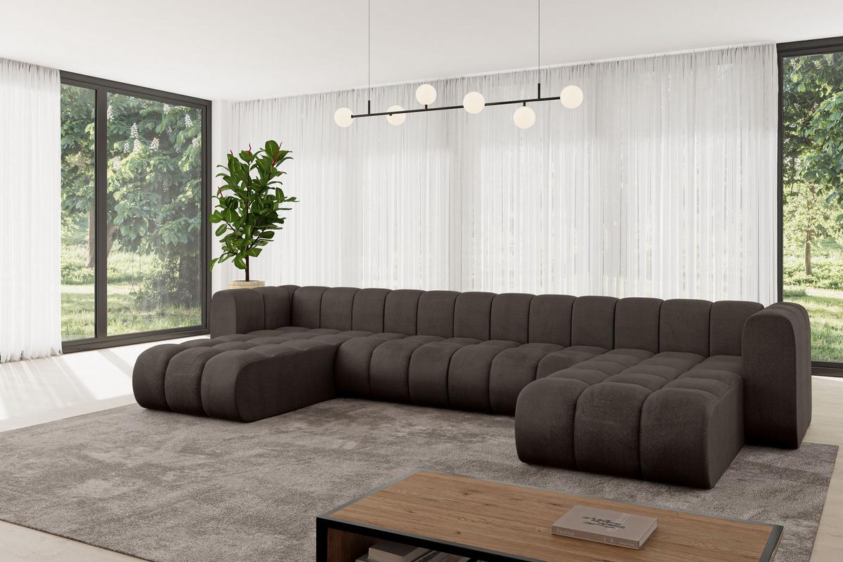 WOHNLANDSCHAFT modulares Sofa Joren-U2 - 410x177x70 cm Braun - Braun, Holzwerkstoff/Textil (410/70/177cm) - ALTDECOR