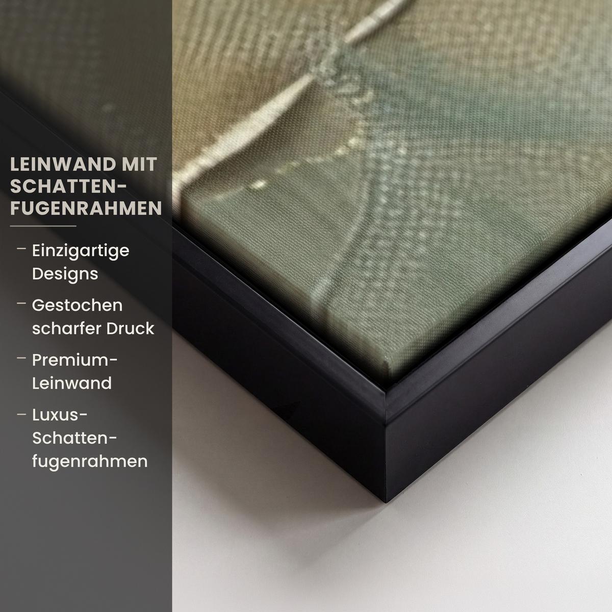 LEINWAND Bilder mit Rahmen - Baum - Abstrakt - Natur - Kunst - 90x140 - Goldfarben, Textil (90/140cm) - MuchoWow