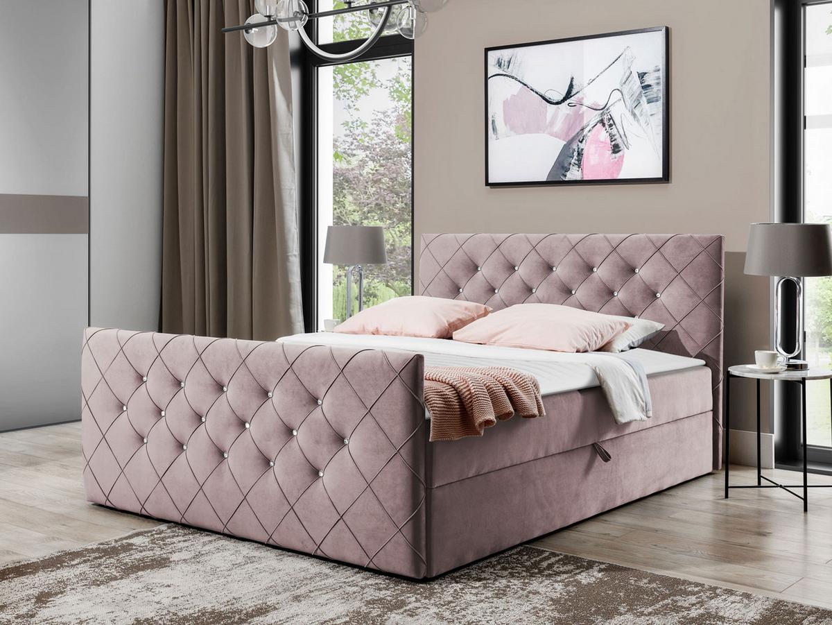 BOXBETT Malaga - H3 - Violett, Holz (160/200cm) - MIRJAN24