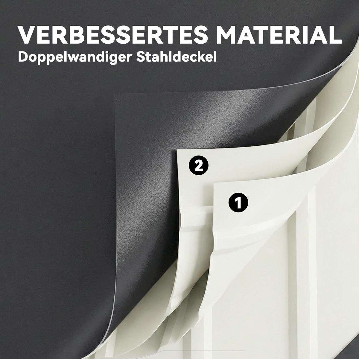 GARTENBOX Verzinkter Stahl Grau - Grau, Metall (61/62/120cm) - Outsunny