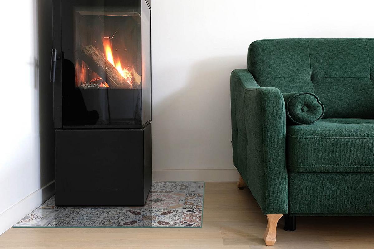 GLASPLATTE für Kamin 60x60 cm - Grau, Glas (60/60/0.4cm) - TULUP