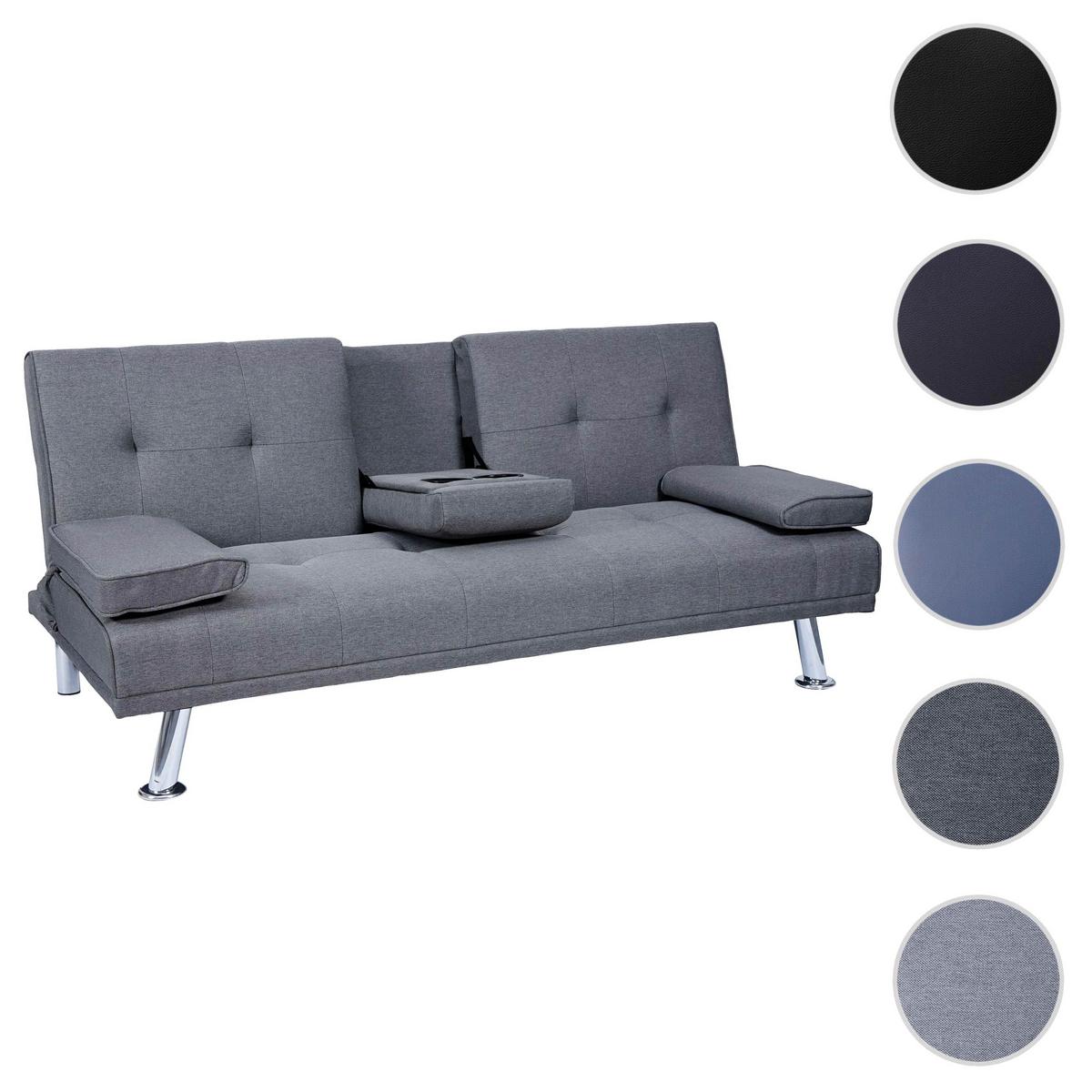 3-SITZER-SOFA Anthrazit - Dunkelgrau/Anthrazit, Textil (166/77/81cm) - MCW