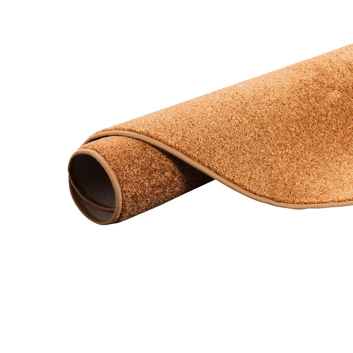 HOCHFLOR VELOURS TEPPICH LUNA RUND - Terracotta, Textil (160/160cm) - Snapstyle