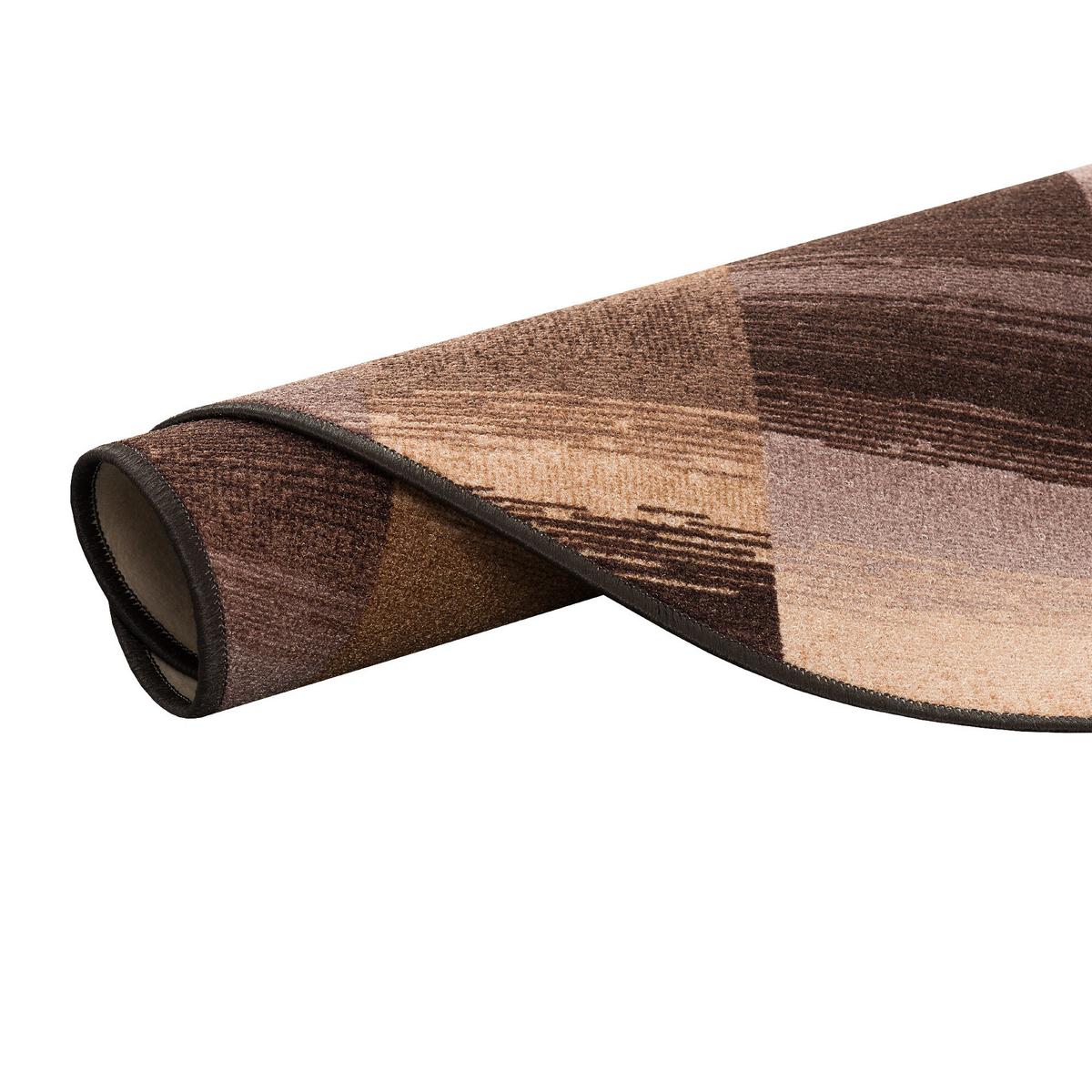 DESIGNER VELOUR TEPPICH MYSTIC KARO RUND - Braun, Textil (160/160cm) - Snapstyle