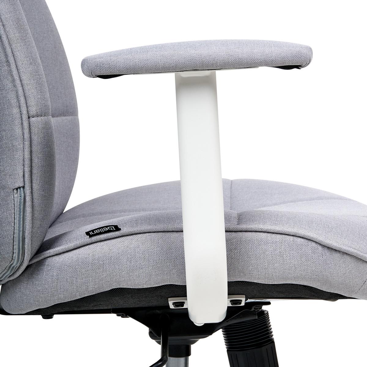 BÜROSTUHL Grau Carlton - Weiß/Grau, Textil (60/87/60cm) - Beliani