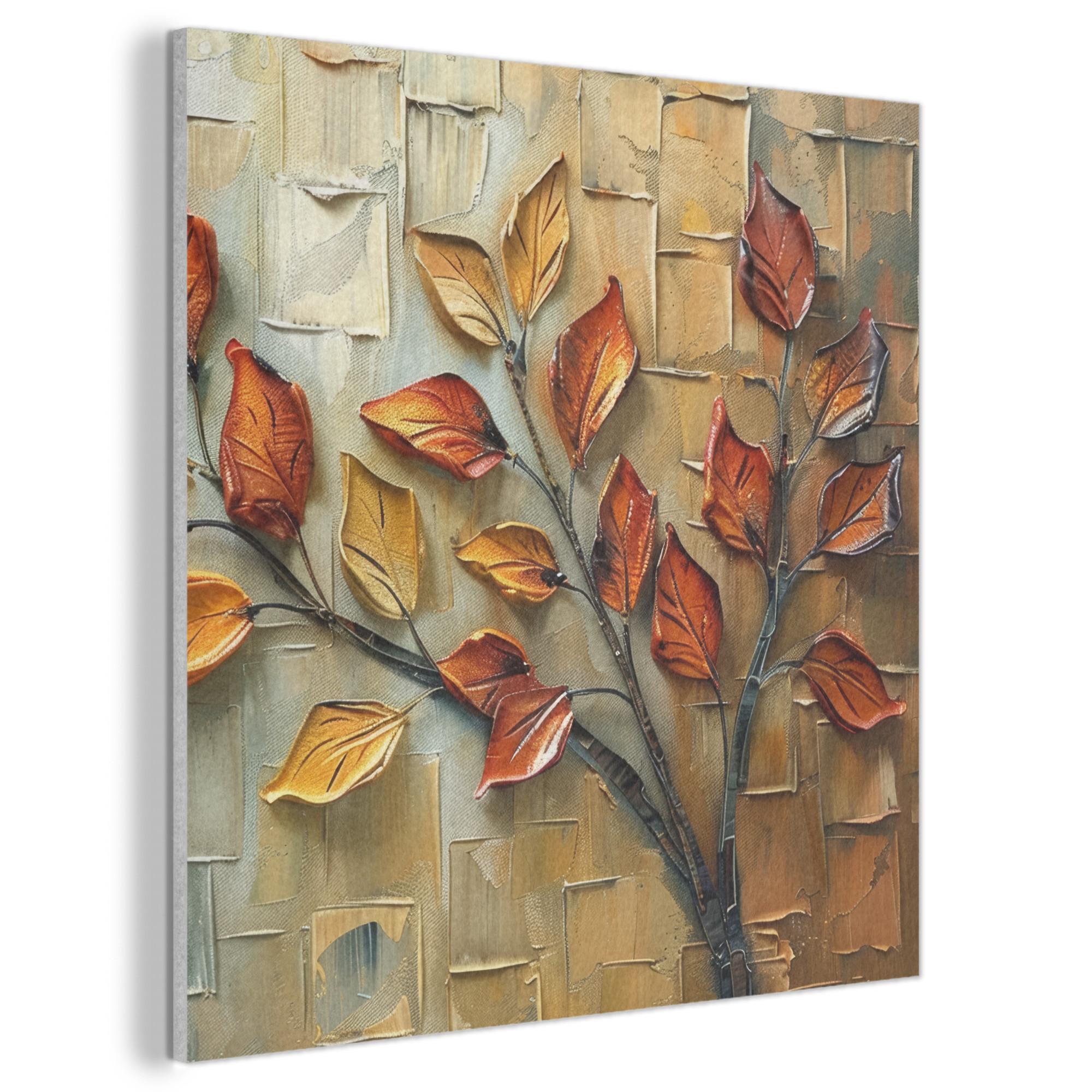AKUSTIKBILD Baum - Abstrakt - Natur - Kunst Wandbilder 60x60 cm - Goldfarben, Kunststoff (60/60/0.9cm) - MuchoWow